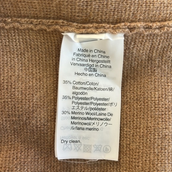 J. Crew 365 Tan Cardigan Open Minimalist Classic Merino Wool Blend Blazer Size M - Picture 7 of 7